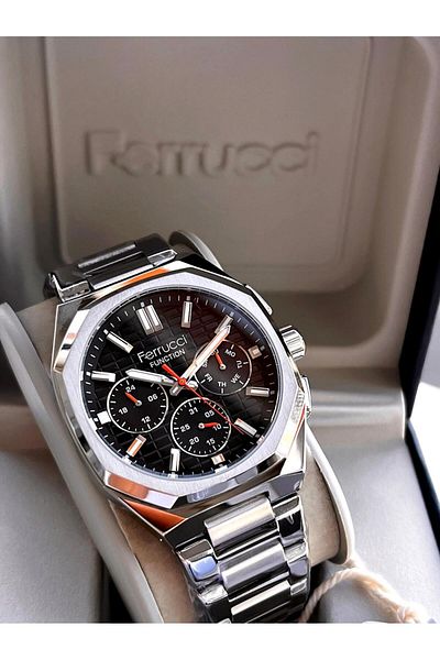Ferrucci Inner Functions Active Calendar and Day 30m Water Resistant Steel Cord Men's Wrist Watch Vs.Bl