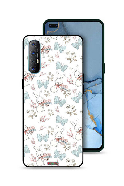 Tolwak غطاء حماية لهاتف Oppo Reno3 Pro 4G بتصميم أرنب وفراشات
