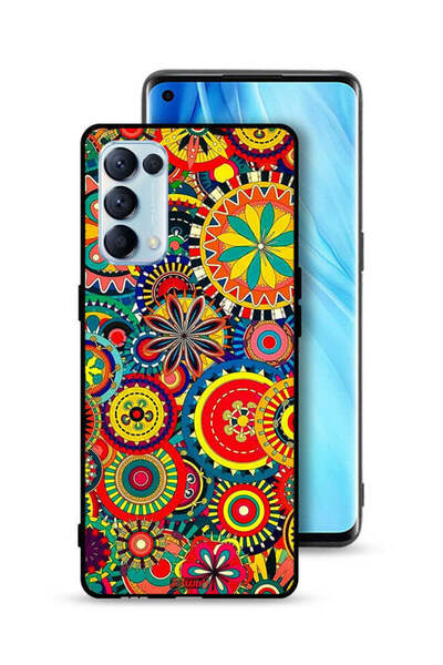 Tolwak غطاء حماية لهاتف Oppo Reno5 Pro 5G بنمط ماندالا ملون