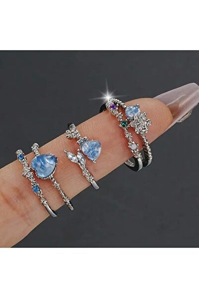 ABETE Üçlü Yüzük Seti- Mavi