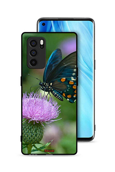 Tolwak غطاء حماية لهاتف Oppo Reno6 Pro 5G بتصميم فراشة على زهرة