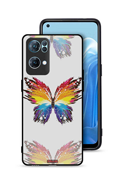 Tolwak غطاء حماية لهاتف Oppo Reno7 Pro 5G بخلفية بسيطة وفن رقمي وبساطة الفراشة