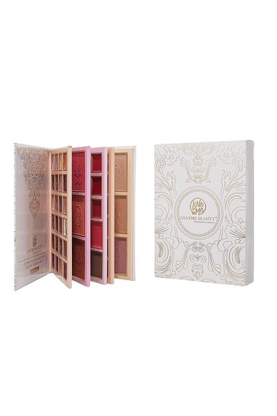 LOVEME BEAUTY Christine 5 in 1 Palette Book: Eyeshadow + Highlighter + Blush + Lipstick + Concealer + Eyebrow Tattoo