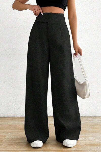 StreetWear Outlet Women's Pants with Asymmetric Waist and Wide Cut, Casual