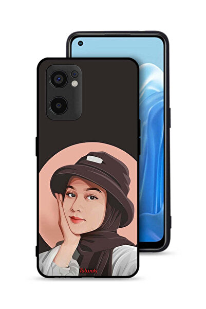 Tolwak غطاء حماية لهاتف Oppo Reno7 SE 5G برسومات فنية لطيفة لفتاة قبعة