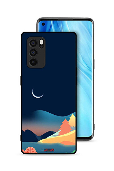 Tolwak غطاء حماية Oppo Reno6 Pro 5G بتصميم رسم تجريدي للقمر