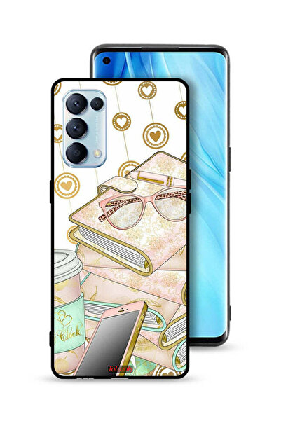 Tolwak غطاء حماية لهاتف Oppo Reno5 Pro 5G بتصميم نظارات على الكتب