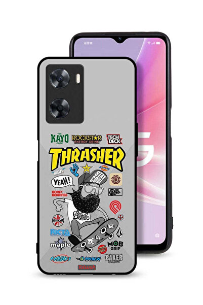 Tolwak غطاء حماية لهاتف Oppo A57s بملصق Thrasher