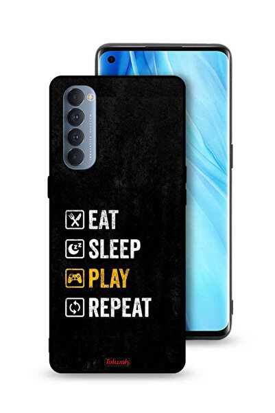 Tolwak غطاء حماية لهاتف Oppo Reno4 Pro 4G، تناول الطعام، النوم، اللعب، التكرار