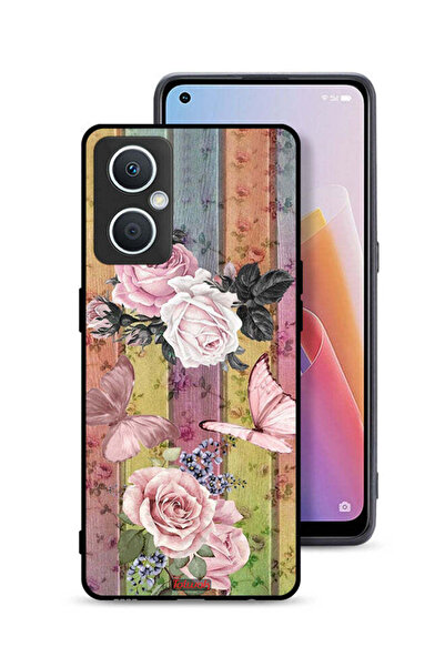 Tolwak جراب حماية لهاتف Oppo A96 5G (الصين) بنقشة فراشات الخوخ والورود
