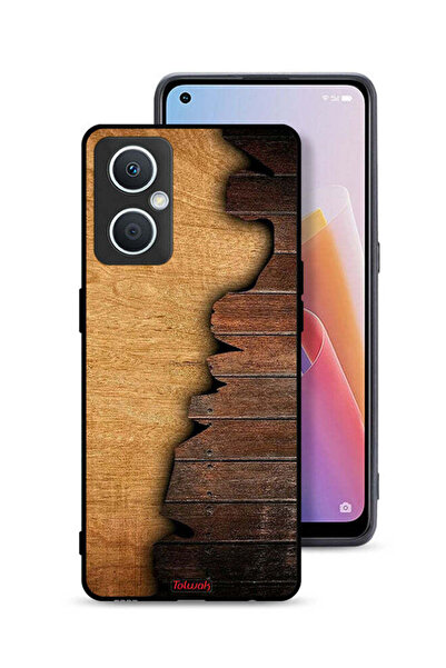 Tolwak جراب حماية لهاتف Oppo A96 5G (الصين) بنمط خشبي عتيق