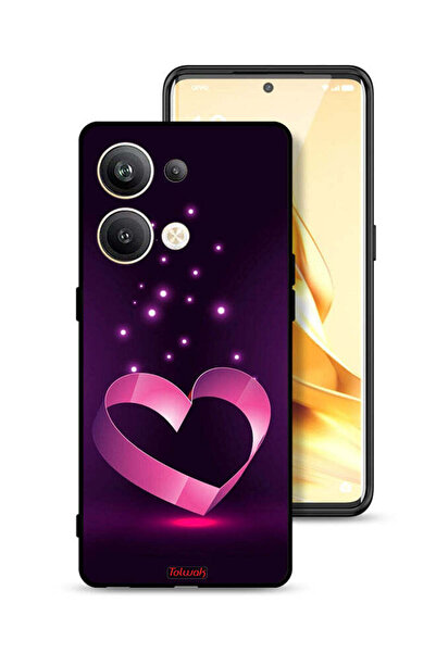 Tolwak غطاء حماية لهاتف Oppo Reno9 Pro Plus 5G برسومات قلب