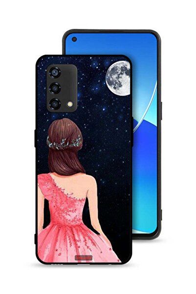 Tolwak غطاء حماية Oppo Reno6 Lite بتصميم فتاة وقمر