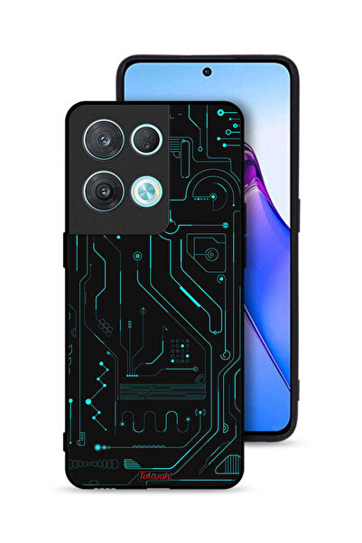 Tolwak غطاء حماية لهاتف Oppo Reno8 Pro 5G دوائر فنية رقمية بسيطة شاشات متعددة