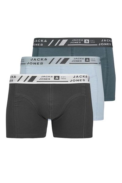 Jack & Jones J&J Cangus Ανδρικό πακέτο μπόξερ 3 τεμαχίων με πολύχρωμο λογότυπο μπλε κίτρινο μαύρο