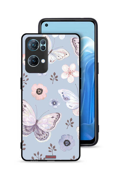 Tolwak Oppo Reno7 Pro 5G Protective Case Cover Butterflies And Flowers