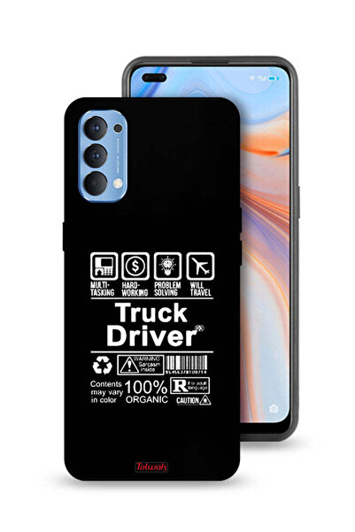 Tolwak غطاء حماية لهاتف Oppo Reno4 4G، ملصق سائق شاحنة