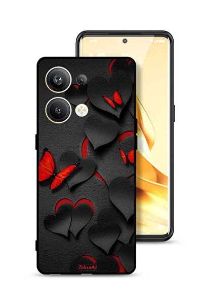 Tolwak غطاء حماية لهاتف Oppo Reno9 Pro Plus 5G بنقشة قلوب وفراشات