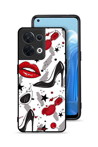 Tolwak غطاء حماية لهاتف Oppo Reno8 5G برسومات أحمر الشفاه والأحذية
