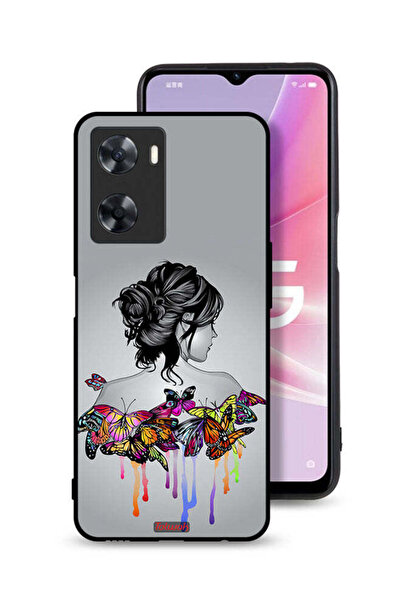 Tolwak غطاء حماية لهاتف Oppo A57s برسومات فراشات وفتاة فنية تجريدية