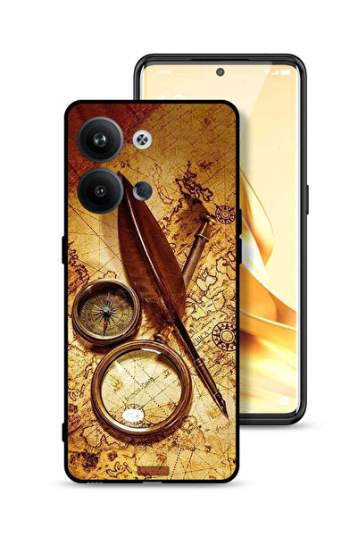 Tolwak غطاء حماية لهاتف Oppo Reno9 5G بتصميم بوصلة عتيقة