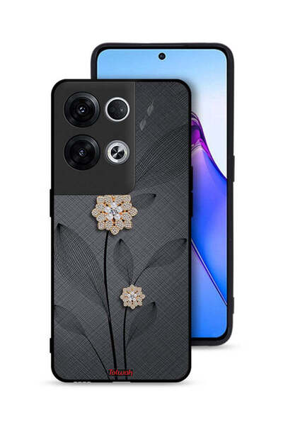 Tolwak غطاء حماية لهاتف Oppo Reno8 Pro Plus 5G برسومات زهور ماسية