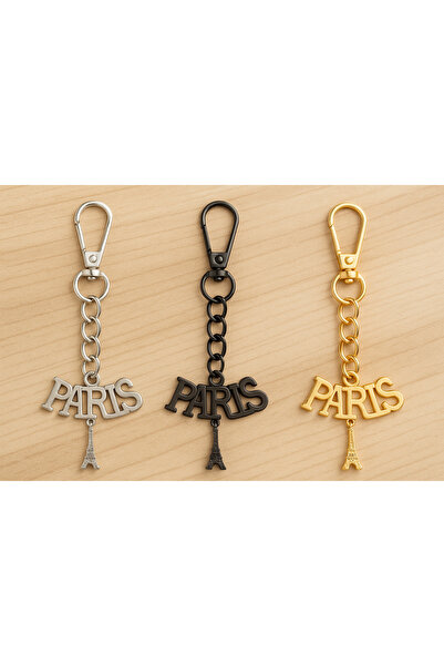 Eyfel سلسلة مفاتيح باريس ذات شكل |   منتج هدية أنيق "3 قطع باللون الأسود والف...