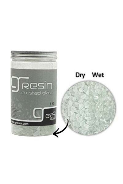 Graffiti Resin كسر زجاج ابيض مدور 1كغ