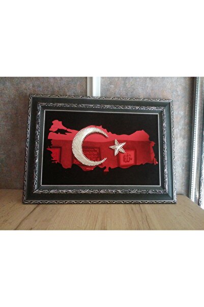 dekorasyonsepetim Filografi Türk Bayrağı Aynalı (26*36cm)