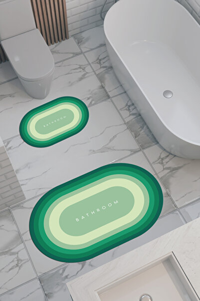 THEMODERNHANE Covoraș de baie ecologic cu model pentru baie, bază anti-alunec...