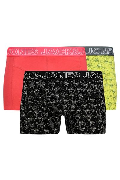 Jack & Jones Πακέτο J&J Jaccapri Skull Μικτό Χρώμα 3 Κοραλλιογενών Μαύρο Κίτρινο Boxer