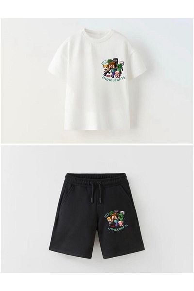 childbabyy Men's Shorts Suit with Character Print