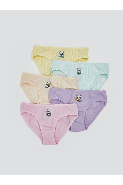 LC Waikiki New Season Printed Girls' Panties 5-Piece - S5Fi79Z4