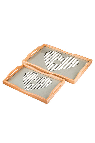Dania 2-piece wooden and glass tray and plate set. Medium size: 33*24 cm and large size: 42*30 cm.
