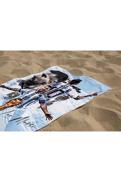 Home Beach Towel with 3D Digital Messi Design