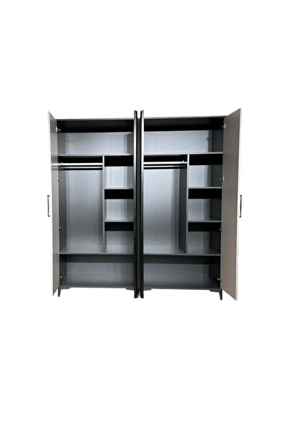 arionkids Poyraz Dolap 4 Kapaklı | %100 MDF | REHAU Kapaklı | Ağaç Ayaklı