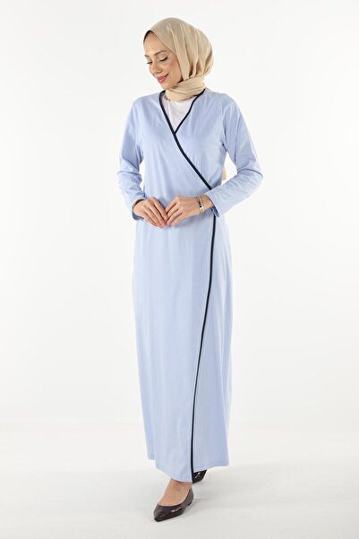 Plistre 1998_Πρακτικό πλαϊνό δεμένο διπλό με ζώνη 100% βαμβακερό ύφασμα Hijab Prayer Dress