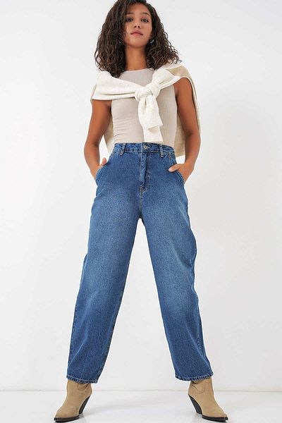 GABRİA Gabria High Waist Baggy Jean Trousers