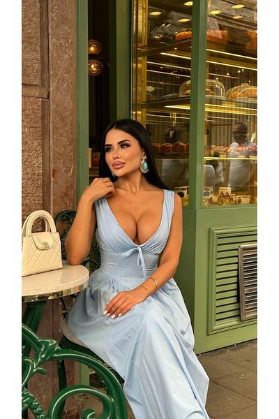Bak Moda Rochie prințesă cu sârmă albastru bebeluș