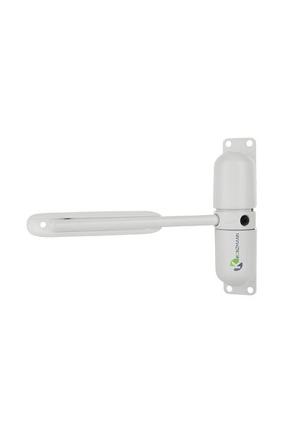 Konzmann Amortizor de ușă cu arc reglabil, închidere automată, design modern, ușor de instalat, alb