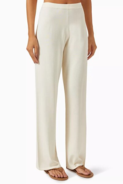 12storeez Opal Cotton Silk Wide Leg Pants Lactic
