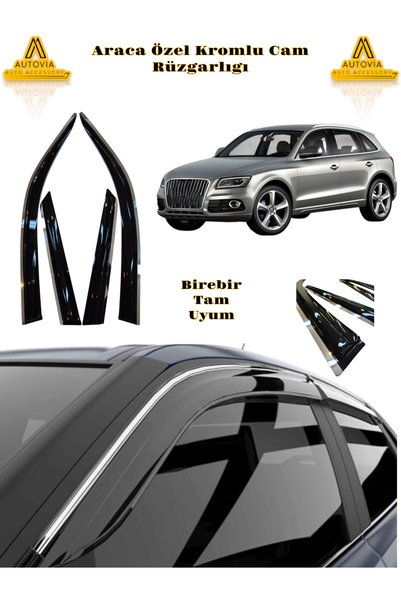 Autovia Audi Q5 2012-2018 Arası Kromlu Cam Rüzgarlığı 4'lü