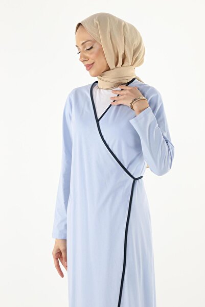 Plistre 1998_Πρακτικό πλαϊνό δεμένο διπλό με ζώνη 100% βαμβακερό ύφασμα Hijab Prayer Dress