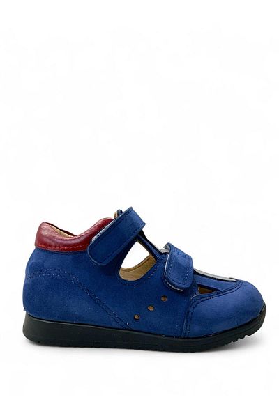 Tuğba Ortopedi 441 Orthopedic 100% Genuine Leather Baby Boy Blue Summer Corset Shoes