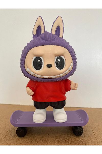 Gekan Labubu Skateboard 3D Figure Character Figurine Toy 13 cm