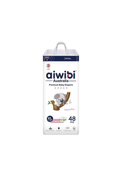 Aiwibi Diapers Premium Ultra-Soft and Absorption, Hypoallergenic and Leak-Proof (X-Large, 48, count)