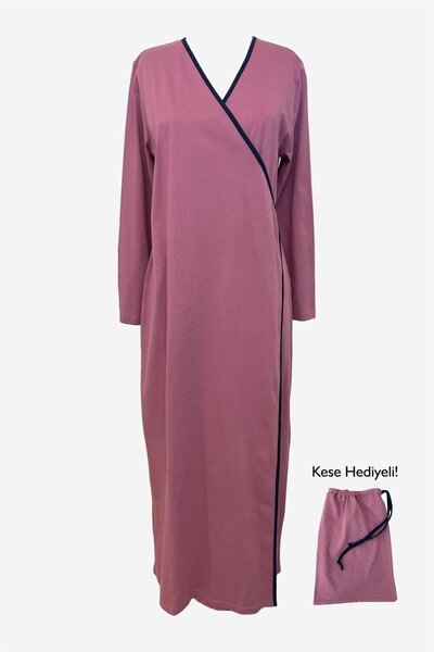 Plistre 1998_Pratik Yandan Bağlamalı Kruvaze Biye Kuşaklı %100 Pamuk Kumaş Te...