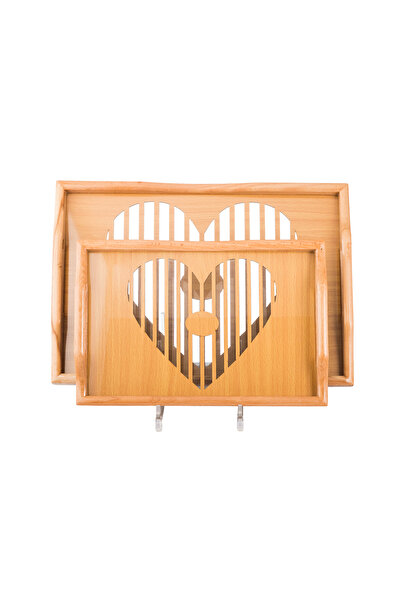 Dania A set of 2 wooden and glass plates and trays with elegant artistic drawings and colors. The medium size is 33*24 cm and the large size is 42*30 cm.