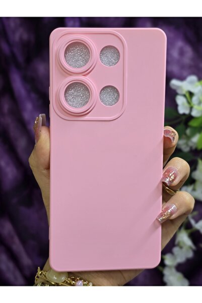 Magic Ring Redmi Note 13 Pro 4g Uyumlu İçi Kadife Pembe Telefon Kılıfı