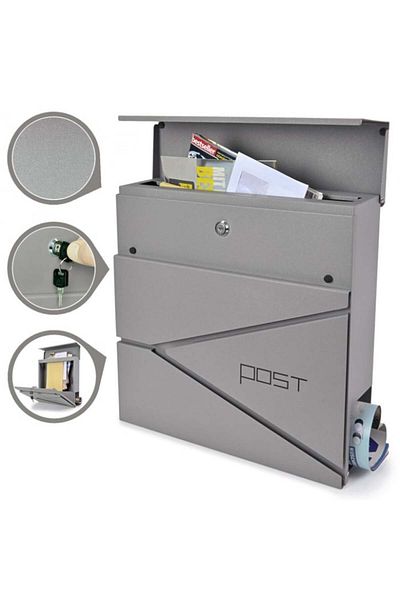 VERDA Mailbox for correspondence silver aluminum SN3693-4